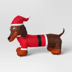 3.5' Christmas Indoor/Outdoor Lighted Inflatable Dachshund In Santa Suit - Wondershop™ -Wonder Shop USA GUEST a7322f62 1b8c 45da a7ef bf753c0eb42b