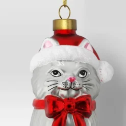 Christmas Glass Cat Santa Hat Ornament - Wondershop™ -Wonder Shop USA GUEST a75d1d30 9133 4574 a683 a241f9e0849c