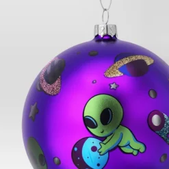 100mm Christmas Shatter-Resistant Ornament Space Purple With Alien - Wondershop™ -Wonder Shop USA GUEST a77cda89 d51b 43f7 93a6 35e96034edd2