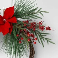 22" Christmas Unlit Asymmetrical Red Poinsettia Wreath - Wondershop™ 7 22" Christmas Unlit Asymmetrical Red Poinsettia Wreath - Wondershop™ -Wonder Shop USA GUEST a9446493 6884 4d05 a331 bb104997dbd8