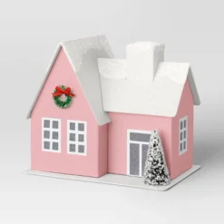 12pc Battery Operated Glittered Paper Christmas Village Set With Bottle Brush Trees And Snowmen - Wondershop™ White/Pink/Blue -Wonder Shop USA GUEST ab1a6865 f950 4ac9 b569 4de0e88b434e