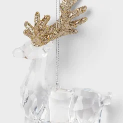 Acrylic Deer With Glittered Antlers Christmas Tree Ornament - Wondershop™ -Wonder Shop USA GUEST abb8382e 3f3c 47f9 8dc4 315143f2ec85