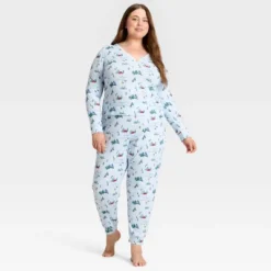 Women's "Tis The Ski-son!" Cozy Knit Long Sleeve Henley Holiday Matching Family Pajama Shirt - Wondershop™ Blue -Wonder Shop USA GUEST ad0c2106 ce20 4a0b 80b8 58ab1d2929a4