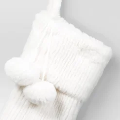 20" Christmas Striped Faux Fur Stocking White - Wondershop™ -Wonder Shop USA GUEST af790b1c 5b14 4b94 b359 9d4da04483ee