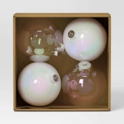 4ct 150mm Christmas Ornament Set Iridescent White/Clear - Wondershop™ -Wonder Shop USA GUEST b24957f3 f031 4230 84fe ca3c3981dd53