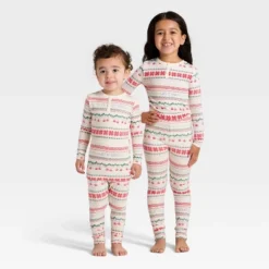 Toddler "Let It Snow" Fair Isle Cozy Knit Long Sleeve Shirt And Pants Holiday Matching Family Pajama Set - Wondershop™ Cream -Wonder Shop USA GUEST b51dae2f c891 4884 af8c 0d8bee9f60cf