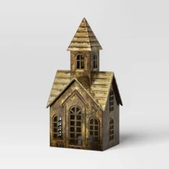 Christmas Lit Metal Church Decor Champagne Gold - Wondershop™ -Wonder Shop USA GUEST b7084381 8a9b 4929 bf7d 0e8806b14b2e