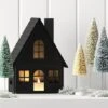 9" Lit Metal House Christmas Village Building - Wondershop™ Black: Battery-Powered Indoor Decorative Object -Wonder Shop USA GUEST b84fe4d4 a506 4b73 9adb 0e8524491dab