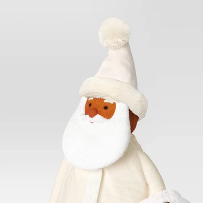 22.5" Fabric Santa Sculpture With Bell Wreath - Wondershop™ White 4 22.5" Fabric Santa Sculpture With Bell Wreath - Wondershop™ White - Image 2
