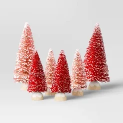 12pc Battery Operated Glittered Paper Christmas Village Set With Bottle Brush Trees And Snowmen - Wondershop™ White/Pink/Blue -Wonder Shop USA GUEST bd09d781 899b 4aa8 a53d 8a92193a8304