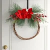 22" Christmas Unlit Asymmetrical Red Poinsettia Wreath - Wondershop™ -Wonder Shop USA GUEST c4e1caef 1450 494a 87c0 4d805703b1f9