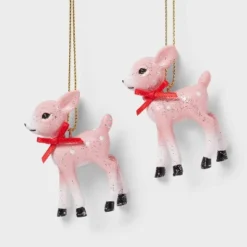 2ct Retro Small Deer Christmas Tree Ornament Set - Wondershop™ -Wonder Shop USA GUEST c54770e4 da4b 4101 90b7 48afa2c1db53