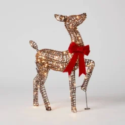 LED Faux Rattan Fawn With Red Bow Christmas Novelty Sculpture Light - Wondershop™ -Wonder Shop USA GUEST caf29859 95fb 465f a9bb 06e905b02379