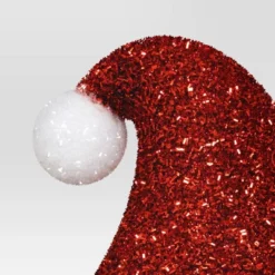 10" Tinsel Santa Hat Christmas Tree Topper Red/White - Wondershop™ -Wonder Shop USA GUEST cd214398 d049 4a8d 8a5d 6ed32d904843