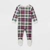 Baby Plaid Ribbed Holiday Matching Family Footed Pajamas - Wondershop™ Cream -Wonder Shop USA GUEST cd4afea1 e096 4b99 8cbf a6a40b7f05cf