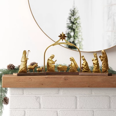 3pc Metal Christmas Nativity Scene Figurine Set - Wondershop™ Gold 3 3pc Metal Christmas Nativity Scene Figurine Set - Wondershop™ Gold
