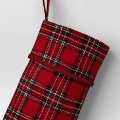 21" Christmas Woolen Yarn Dyed Fabric Stocking Red/Green Plaid - Wondershop™ -Wonder Shop USA GUEST e07afb51 db8c 49ec 876d 8a37f96729b5