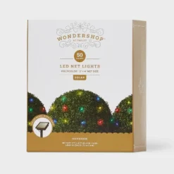 3'x4' 50ct Solar LED Christmas Net Lights With Green Wire - Wondershop™ -Wonder Shop USA GUEST e2508e75 2ec5 4821 9632 550fcb4954cf