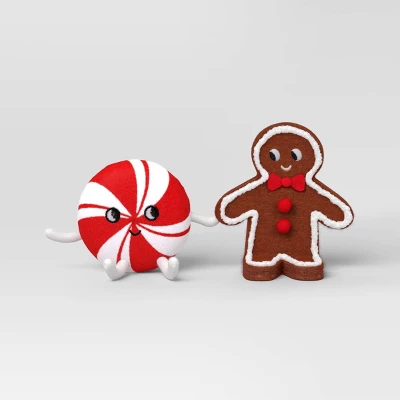 Christmas Felt Duo Figural Peppermint And Gingerbread Man - Wondershop™ 4 Christmas Felt Duo Figural Peppermint And Gingerbread Man - Wondershop™ - Image 2