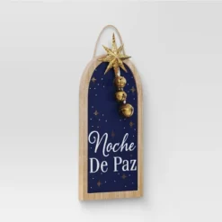 'Noche De Paz' With Metal Star And Bells Christmas Wood Wall Décor - Wondershop™: Vertical Hang -Wonder Shop USA GUEST e5b76ac5 cf8a 47e5 a974 0e1771fadca8