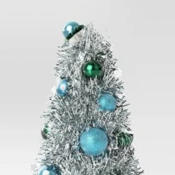 8" Christmas Tinsel Tree With Flower - Wondershop™ -Wonder Shop USA GUEST ec89211a 1e8c 4dbe 956a 41b647458b5e