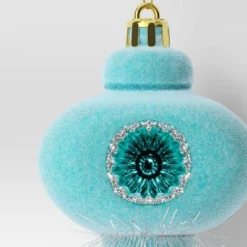 Christmas Flocking Ornament With Reflector Aqua - Wondershop™ -Wonder Shop USA GUEST f7c5625d 833e 4536 bf57 22ae2c49a43a