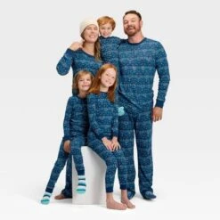 Women's Hanukkah Ribbed Long Sleeve Shirt And Pants Holiday Matching Family Pajama Set - Wondershop™ Blue -Wonder Shop USA GUEST f7e67a46 fc58 4c62 9919 e82cb070c11c