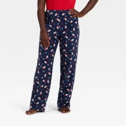 Women's Santa Print Microfleece Holiday Matching Family Pajama Pants - Wondershop™ Navy Blue -Wonder Shop USA GUEST fd78b49b 6709 4b34 91b5 b9bae26a6893
